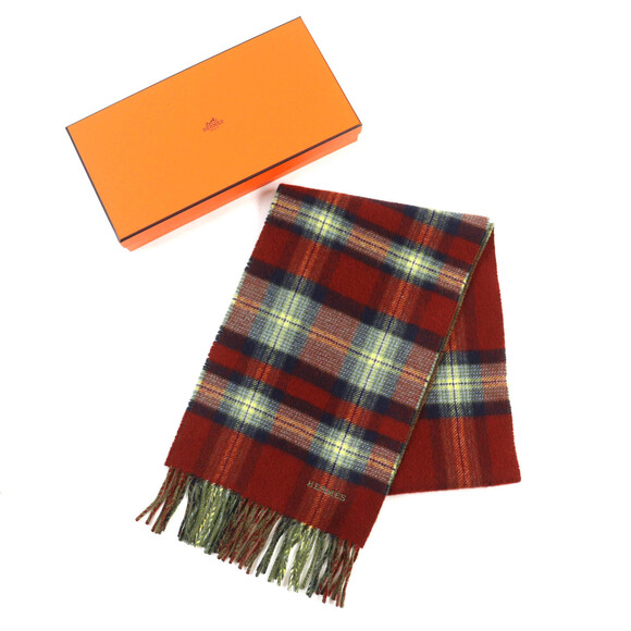 HERMES Authentic Red Scarf - Picture 2 of 11
